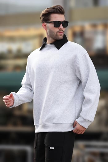 Karmelanj Polo Yaka Erkek Sweatshirt 7086
