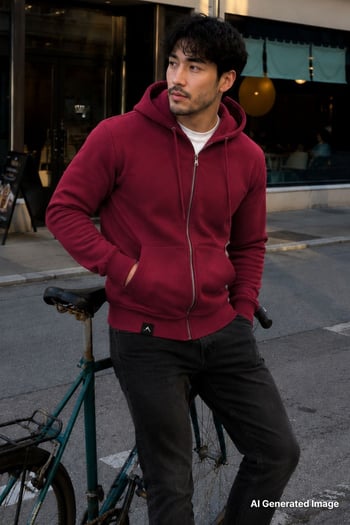 Maroon Regular Fit Hoodie Sweatshirt 6033