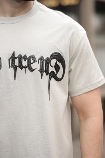 Boyalı Gri Baskılı %100 Pamuk Erkek T-shirt E7141