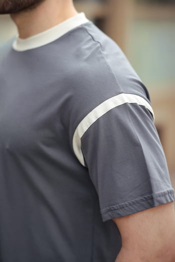 Madmext Füme Bisiklet Yaka Regular Fit Erkek T-shirt E7126