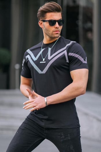 Madmext Men Black T-shirt 5369