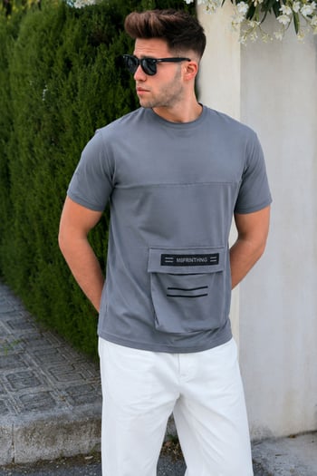 Madmext Baskılı Füme T-Shirt 5359
