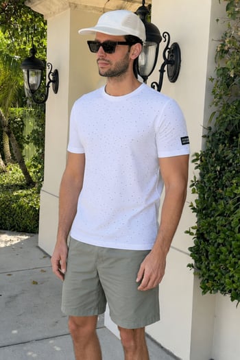 Madmext Men Ripped White T-shirt 2883
