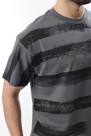 Füme Baskılı Regular Fit Erkek T-shirt E7107