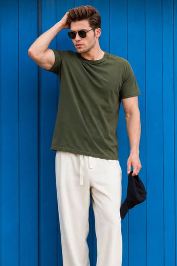 Madmext Men Khaki T-shirt 5268