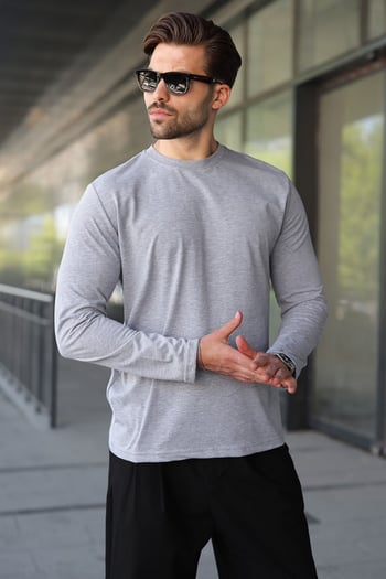 Grimelanj %100 Pamuklu Slim Fit Erkek Tişört E7187
