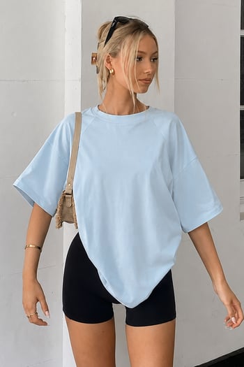 Mad Girls Oversize Blue T-shirt MG1354