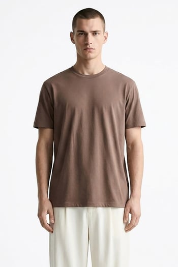 Kahverengi Regular Fit Basic Erkek Tişört 6131