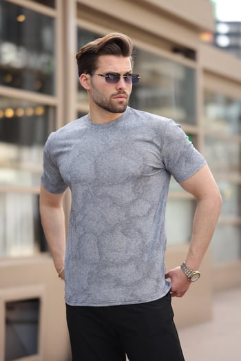 Lacivert Basic Erkek T-shirt E7131