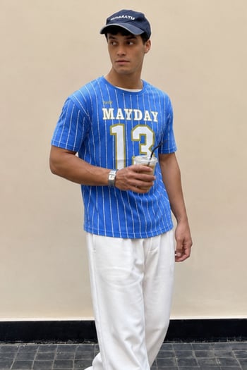 Madmext Men Printed Saxe T-shirt 3008