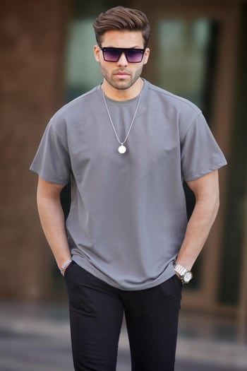 Füme Basic Oversize Erkek Tişört 7010
