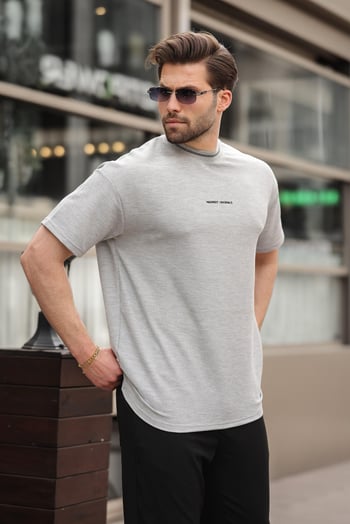 Grimelanj Nakış Detaylı Basic Erkek T-shirt E7106