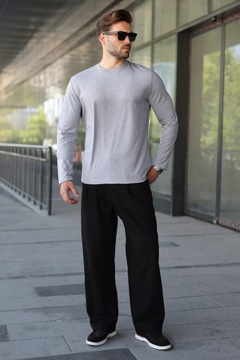 Grimelanj %100 Pamuklu Slim Fit Erkek Tişört E7187
