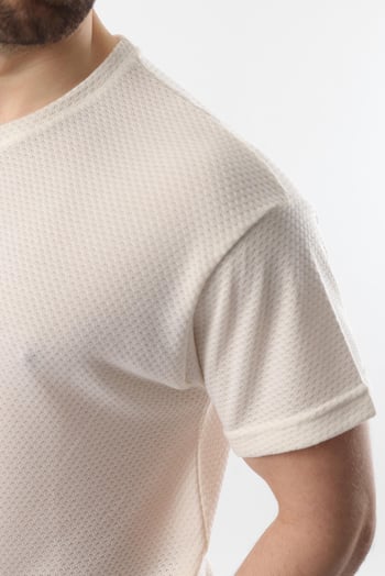 Ekru Bisiklet Yaka Erkek T-shirt E7128