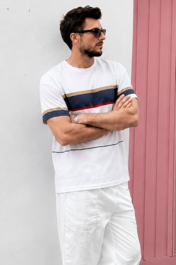 Madmext Men White T-shirt 5372