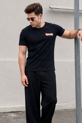 Madmext Men Printed Black T-shirt 5270
