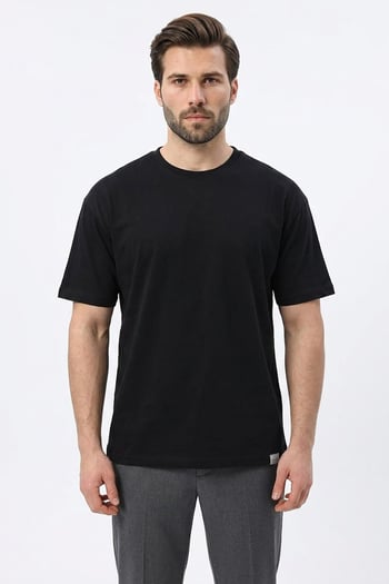 Siyah Regular Fit Basic Erkek Tişört 6131
