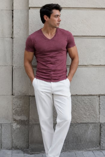Madmext Men Basic Maroon T-shirt 4054