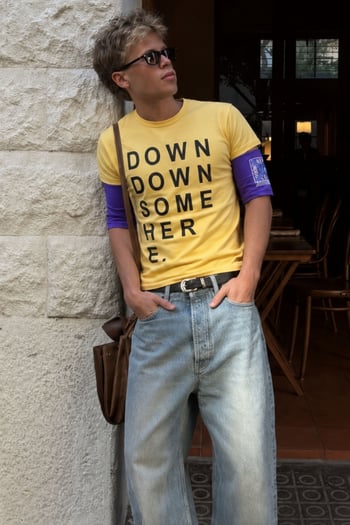 Madmext Yellow Printed T-shirt for Men  Mad4010
