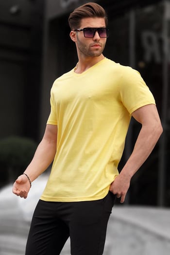 Madmext Men Yellow T-shirt 5281