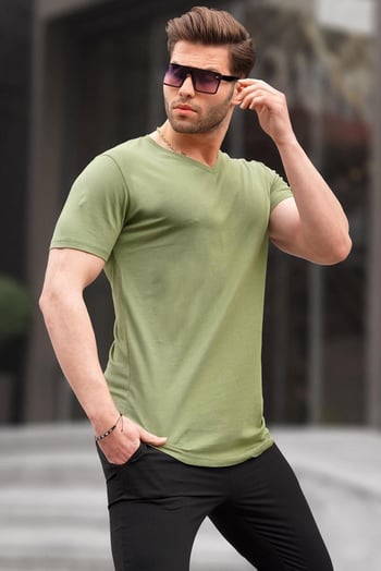 Madmext Men Green T-shirt 5281