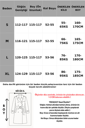 Kahverengi Düğmeli Kruvaze Yaka Kadın Uzun Trençkot Mg2510