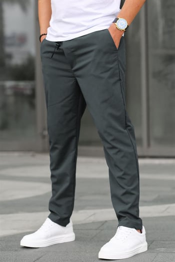 Waffle Kumaş Antrasit Basic Erkek Pantolon 6513