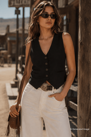 Madmext Siyah Kadın Yelek Mg2334