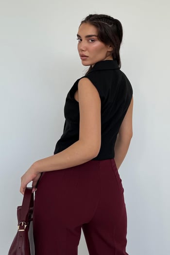 Siyah Astarlı Kadın Yelek Mg2446
