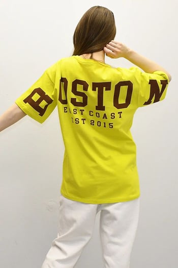 Women Printed Oversize Green T-Shirt MG1529