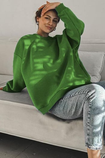 Green Crewneck Basic Sweatshirt MG1559