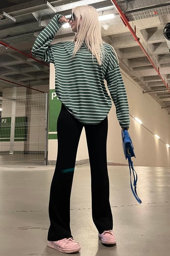 Yeşil Çizgili  Sweatshirt MG980