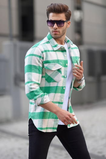 Yeşil Regular Fit Oduncu Gömlek 4950
