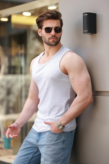 Karmelanj Kalın Askılı Basic Erkek Atlet E7157