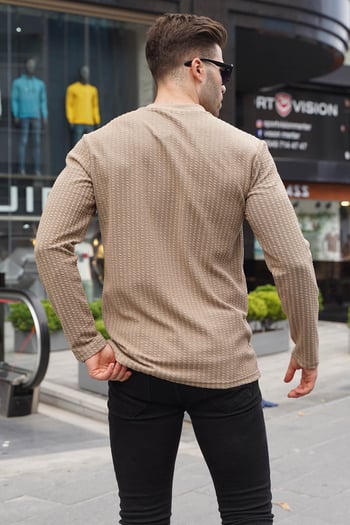 Bej Waffle Kumaş Basic Kazak 6007