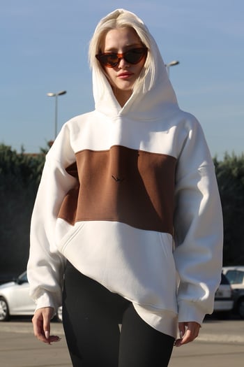 White Block Color Sweatshirt MG1544