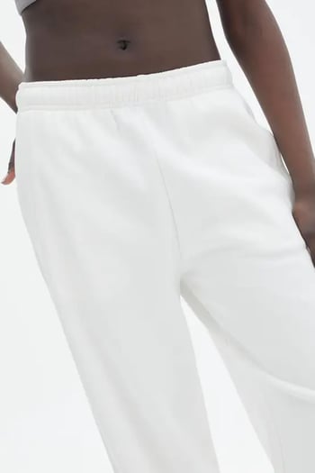 Beyaz Wide Leg Basic Eşofman Altı MG1916