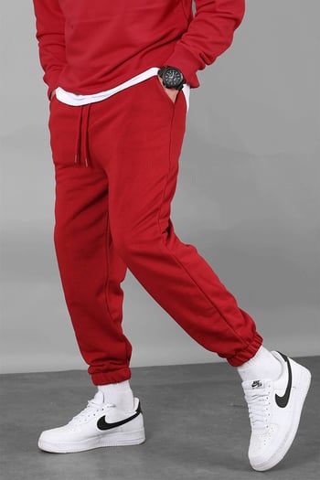 Bordo Basic Regular Fit Erkek Eşofman Altı