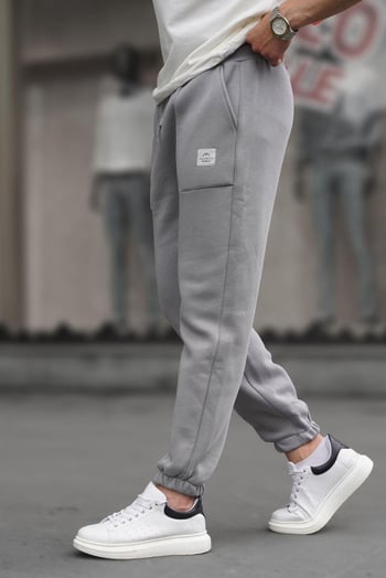 Boyalı Gri Cep Detaylı Erkek Basic Eşofman Altı 6522