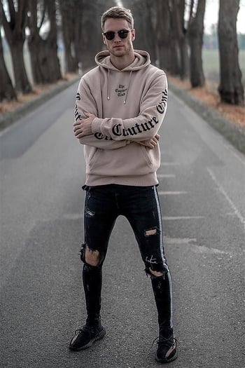 Camel Baskılı Kapşonlu Sweatshirt 2877