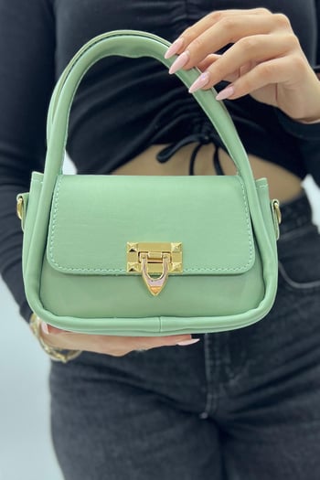 Yeşil Tokalı Baget Çanta MG2110