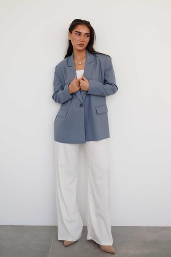 İndigo Oversize Blazer Kadın Ceket Mg2445