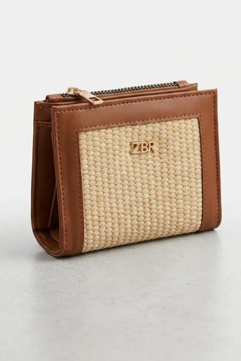 Taba Hasır Dokulu Minimal Cüzdan MG2842