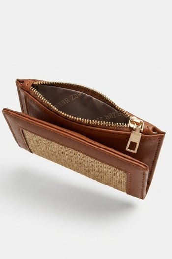 Taba Hasır Dokulu Minimal Cüzdan MG2842