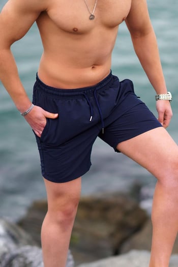 Lacivert Yandan Cepli Erkek Deniz Şortu 7213