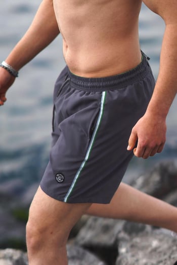 Antrasit Yandan Şeritli Cepli Erkek Deniz Şortu 7212