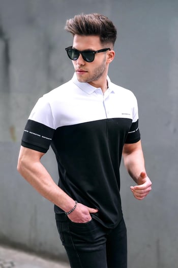 Erkek Basic Siyah Polo Yaka Erkek Tişört