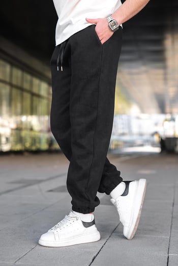 Siyah Batik Desenli Jogger Eşofman Altı E6582