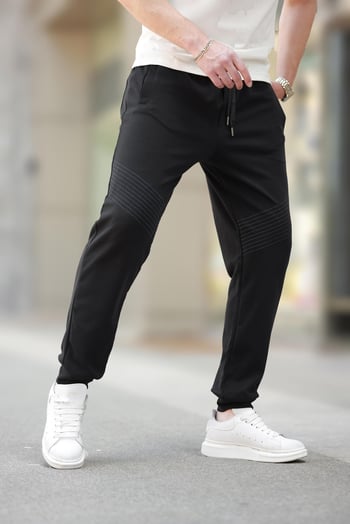 Siyah Manşetli Erkek Eşofman Altı E6570