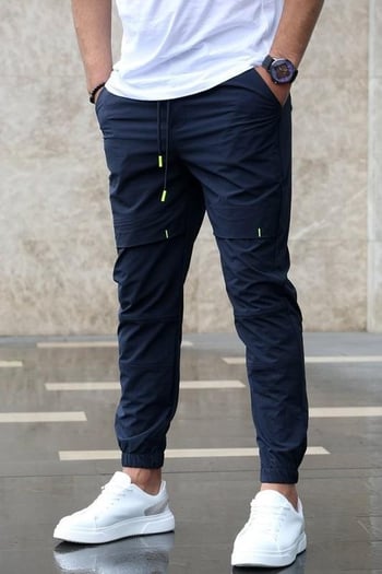 Madmext Men Basic Navy Blue Sweatpants 5412